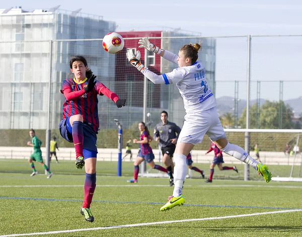 Fc バルセロナのサッカー試合の女性 — ストック写真