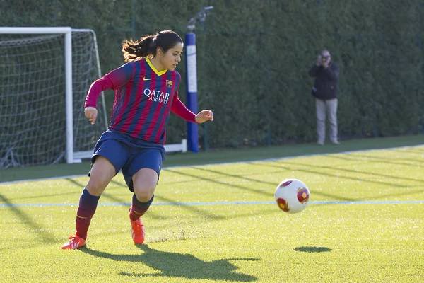 Fc バルセロナのサッカー試合の女性 ストック写真