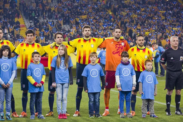 カタロニアの国民のサッカーのチーム ストック写真
