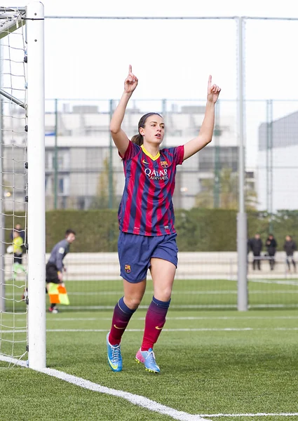FC Barcellona celebrazione obiettivo delle donne — Foto Stock