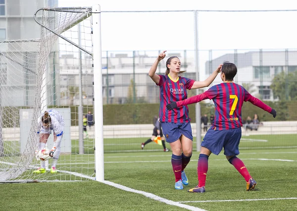 FC Barcelona mulheres meta celebração — Fotografia de Stock