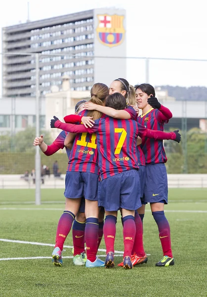 FC Barcelona women goal celebration — Stock Photo, Image