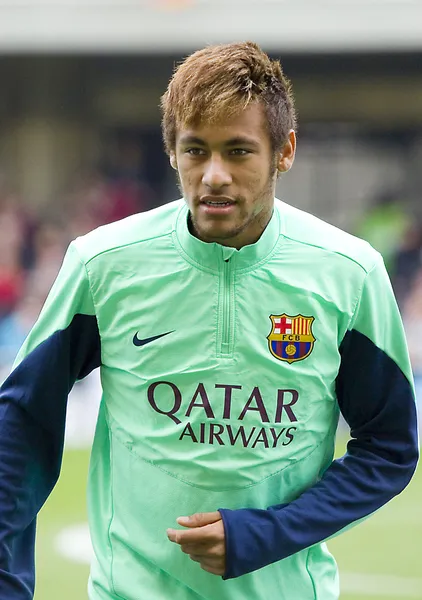Neymar на ФК Барселона тренувального сеансу — стокове фото