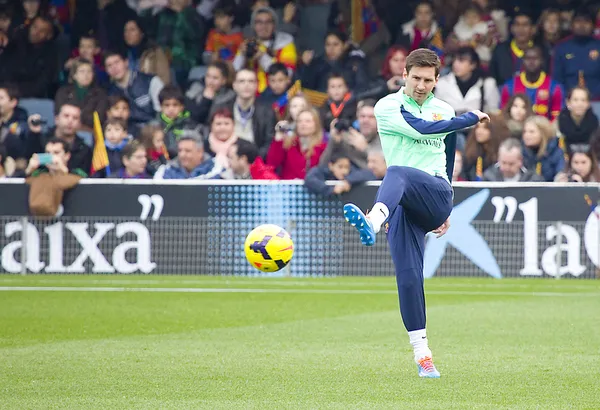 Messi at FC Barcelona training session — Stock Photo, Image