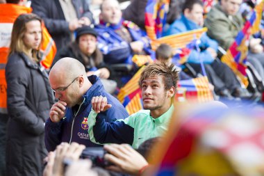 Neymar at FC Barcelona training session clipart