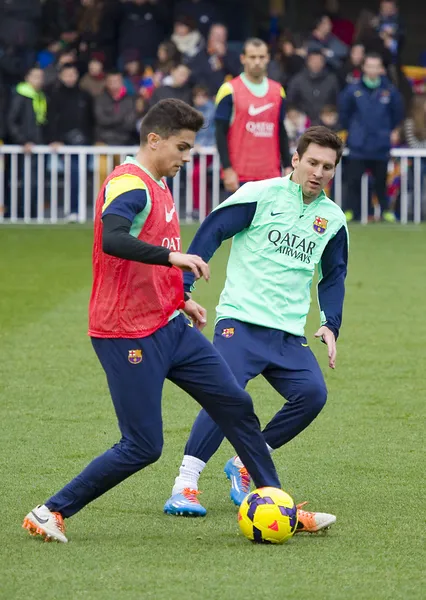 Messi på fc barcelona träningspass — Stockfoto