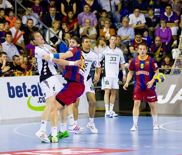 Handboll matcha fc barcelona vs kiel — Stockfoto