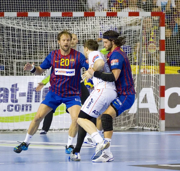 Handboll matcha fc barcelona vs montpellier — Stockfoto