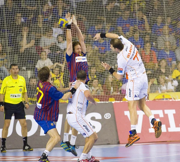 Handboll matcha fc barcelona vs montpellier — Stockfoto