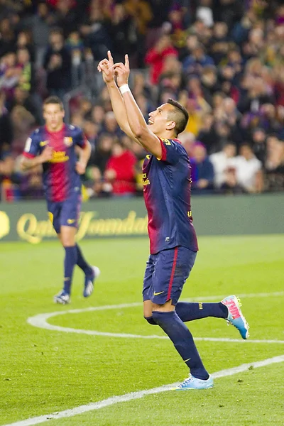 Alexis celebrating a goal — Stock Photo, Image