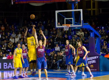 Basketball match Barcelona vs Maccabi clipart