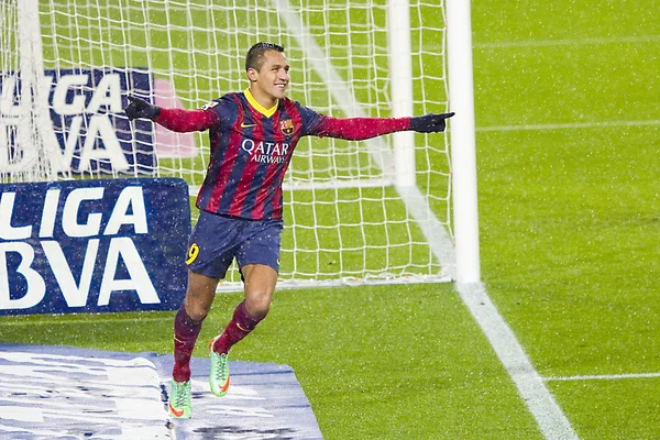 Alexis comemorando um gol — Fotografia de Stock