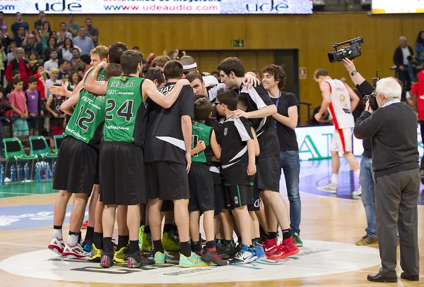 Basketbalového týmu celebration — Stock fotografie