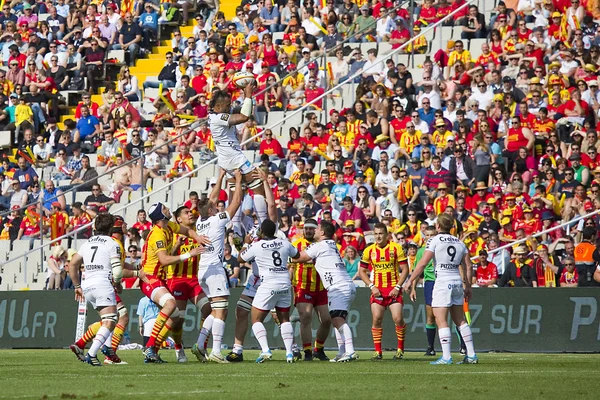 Rugby line out-åtgärd — Stockfoto