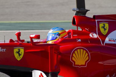 Fernando Alonso of Ferrari F1 clipart