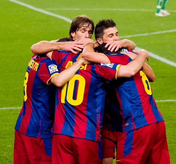 Celebración del gol FC Barcelona — Foto de Stock