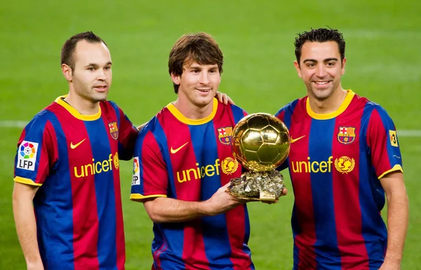 Messi med Guldbollen — Stockfoto