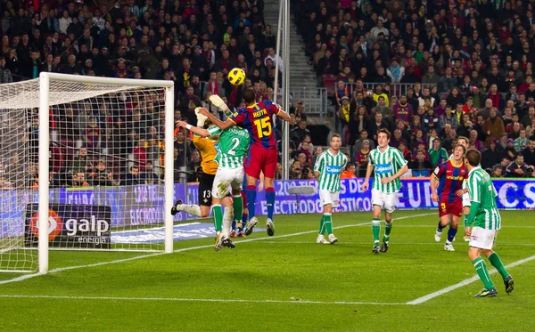 Soccer Spanish Cup on Nou Camp football stadium — Stockfoto