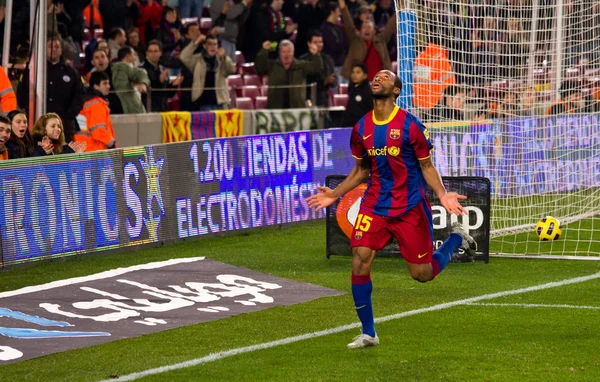 Bir gol kutluyor seydou keita — Stok fotoğraf