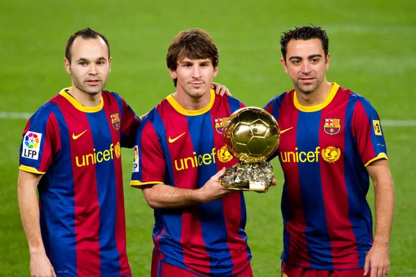 Leo Messi bola de oro Imagen de stock