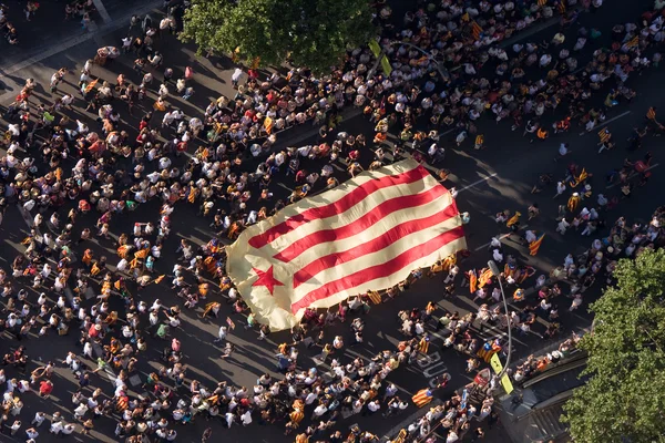 Demonstração pela independência da Catalunha — Fotografia de Stock