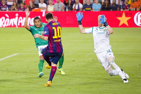 Leo Messi gol scor — Fotografie, imagine de stoc