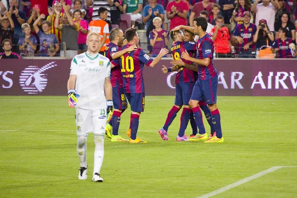 FC Barcelona celebração gol — Fotografia de Stock