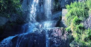 beautiful view of waterfall in slow-motion