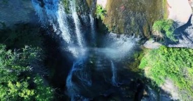 beautiful view of waterfall in slow-motion