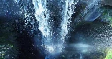 beautiful view of waterfall in slow-motion