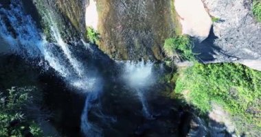 beautiful view of waterfall in slow-motion