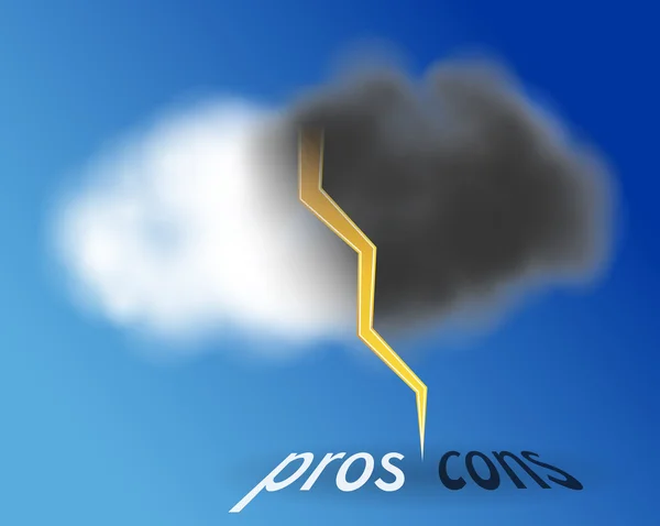 Pros and cons cloud — Stock Vector
