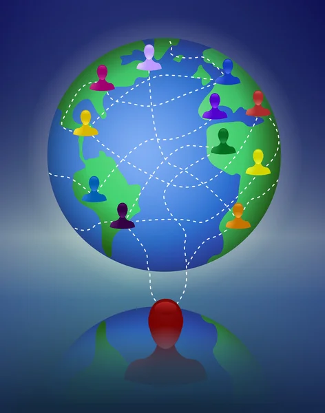 Marketing de réseaux mondiaux à plusieurs niveaux — Image vectorielle