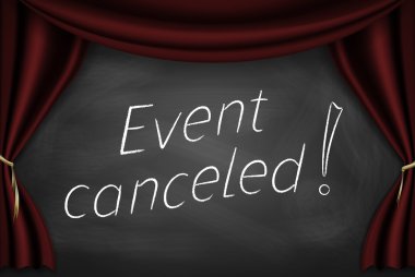Event canceled on blackboard clipart