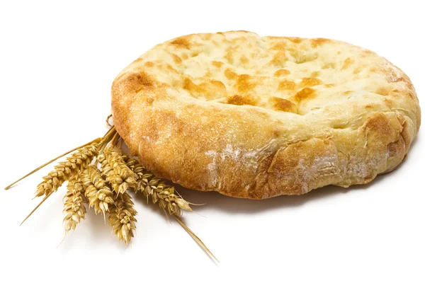 皮塔饼面包和小穗 — 图库照片