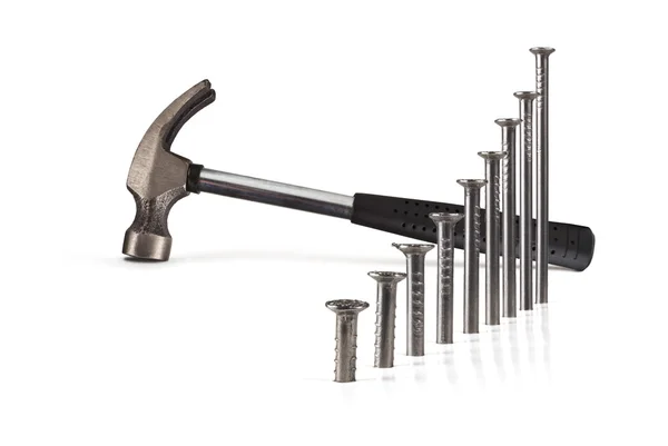 Hammer and nails — Stock Photo, Image