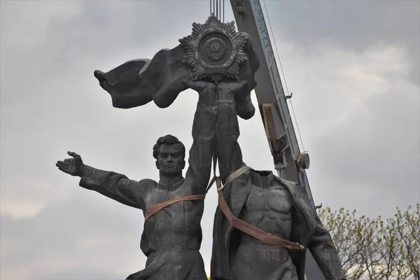 Kyiv Razes Soviet Monument Ukraine Russia Friendship — Stock Photo, Image