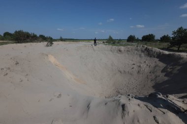 Russian Aerial Bombs And Unexploded Ordnance Disposal Near Chernihiv, Ukraine