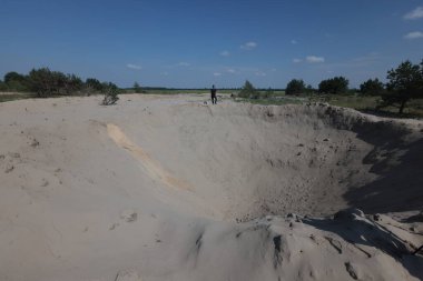 Russian Aerial Bombs And Unexploded Ordnance Disposal Near Chernihiv, Ukraine