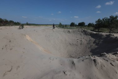 Russian Aerial Bombs And Unexploded Ordnance Disposal Near Chernihiv, Ukraine