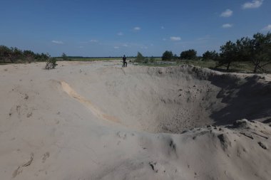 Russian Aerial Bombs And Unexploded Ordnance Disposal Near Chernihiv, Ukraine