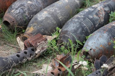 Russian Aerial Bombs And Unexploded Ordnance Disposal Near Chernihiv, Ukraine