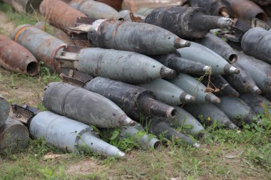 Russian Aerial Bombs And Unexploded Ordnance Disposal Near Chernihiv, Ukraine
