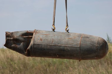 Russian Aerial Bombs And Unexploded Ordnance Disposal Near Chernihiv, Ukraine
