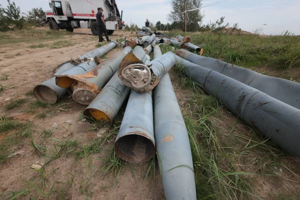 Russian Aerial Bombs And Unexploded Ordnance Disposal Near Chernihiv, Ukraine