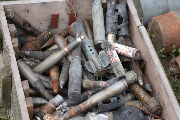 Russian Aerial Bombs And Unexploded Ordnance Disposal Near Chernihiv, Ukraine