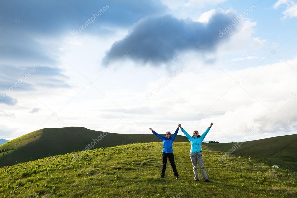 Girls enjoying the mountains