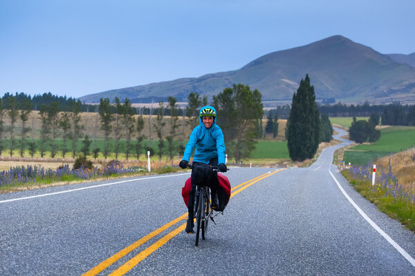 A mountain biker