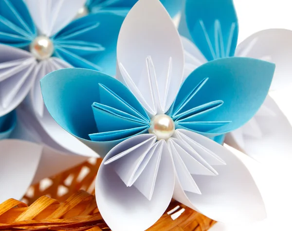 Paper flower in a basket — Stock Photo, Image