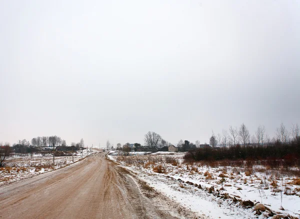 Ülkede kış yol — Stok fotoğraf